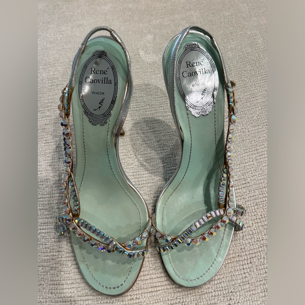 Rene Caovilla Silver Women's Heels